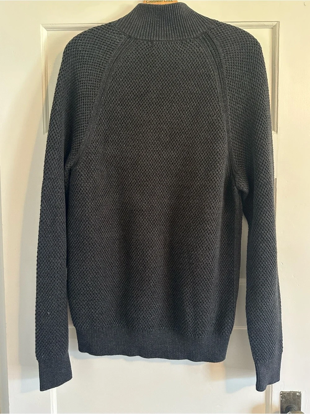 Banana Republic Men's Full-Zip Knit Sweater Jacket - Charcoal